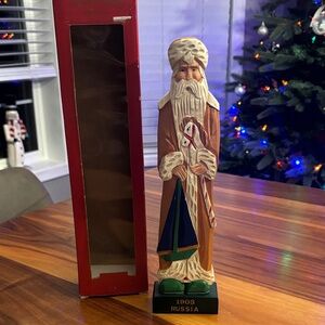 Santa of the World Hand Painted Carved Wood 1903 Russia Collectors Edition 12.5”